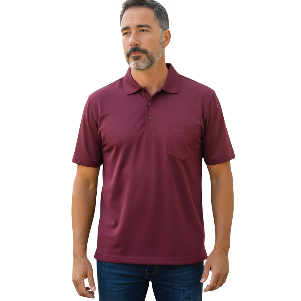Men's Burgundy XL Short Sleeve Performance Polo Shirt By CORE 365 NWT & Orig Pkg
